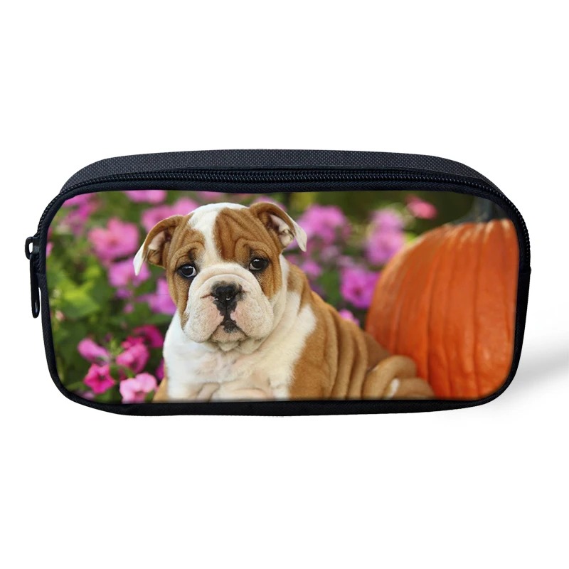

HaoYun Kids Fashion Pen Bags Little Bulldogs Prints Pattern Students Stationery School Supplies Pencil Box Cartoon Beautician