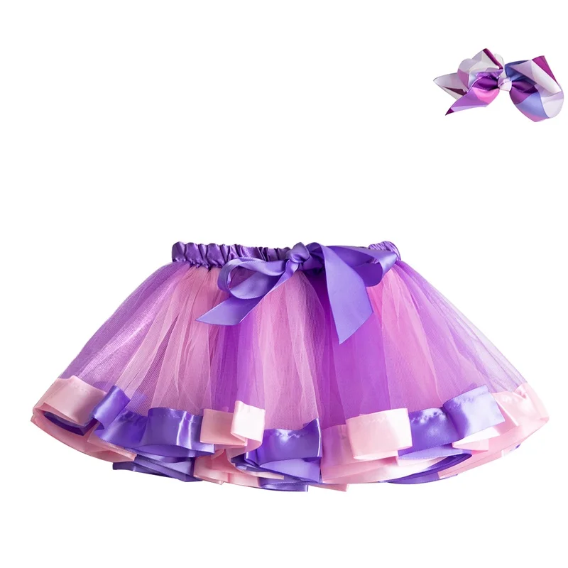 Юбка-пачка платье, многослойное платье-пачка, миниатюрная юбка для танцев мини-юбка на день рождения платье принцессы бальное платье детская одежда 4 слоев тюля юбки для женщин - Цвет: Rainbow 3