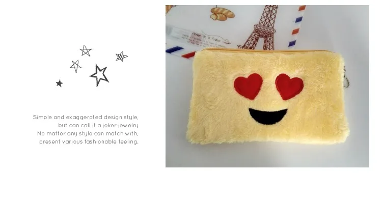 New Style Facial Expression Package Pencil Case Students Learning Stationery Bag Large Capacity Girl'S Cosmetic Bag Children Adu
