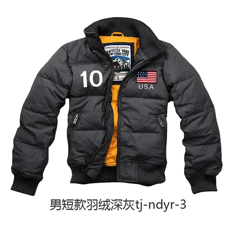 Мужской пуховик зимнего размера плюс с вышитым флагом США jas ropa abrigo casaco monclair afs hollistic мужская куртка - Цвет: Dark gray tj-ndyr-3
