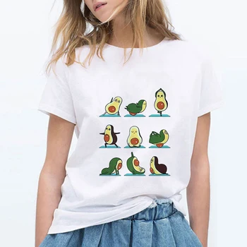 

LUCKYROLL T Shirt Women YOU COMPLETE ME Avocado Tshirt 90s Short Sleeve Casual Retro T-shirt Female Summer Funny Hipster Top