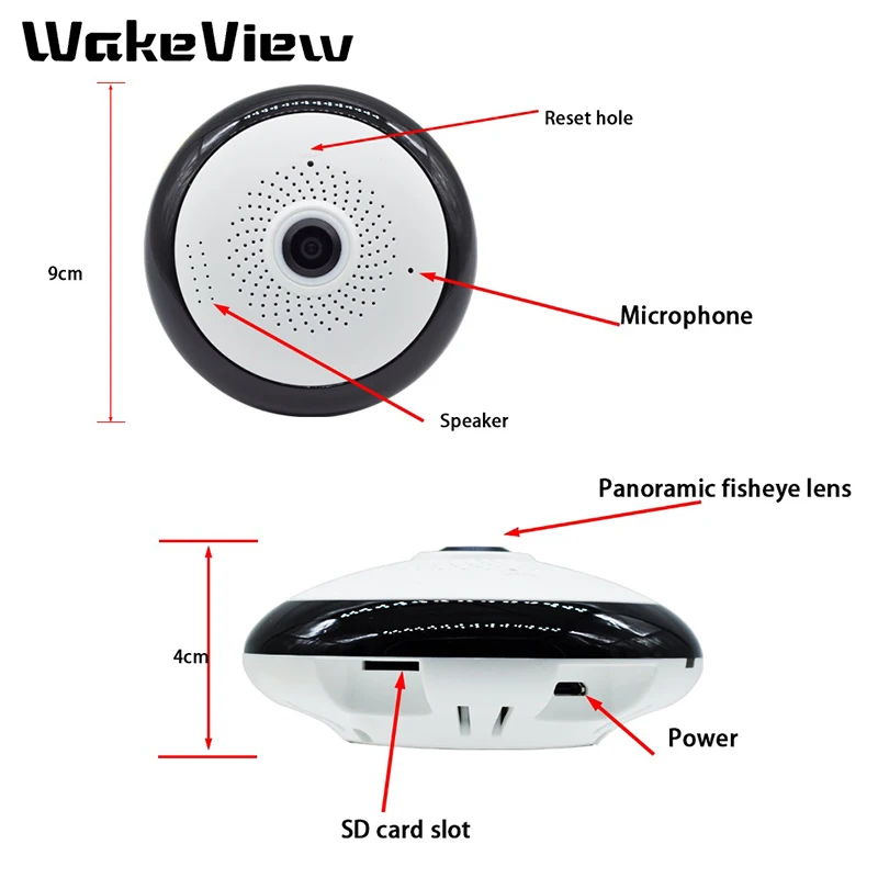 

WakeView Full view WIFI 360 Degree Two way audio Panoramic 1.3MP/2MP/3MP Fisheye Wireless Smart IP Camera support 128g app ICSEE