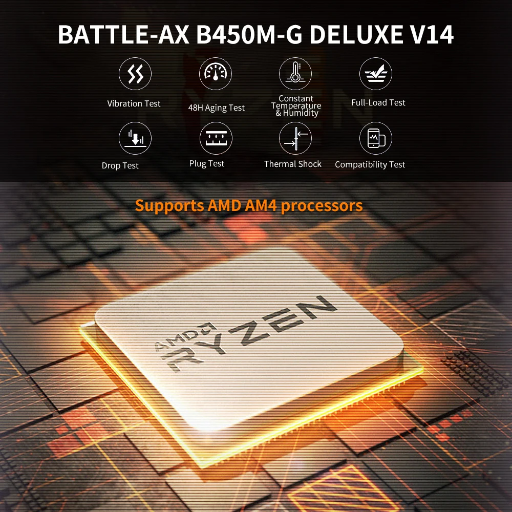  Colorful BATTLE-AX B450M-G DELUXE V14 Gaming Motherboard Mainboard Systemboard Multi-Protection AMD