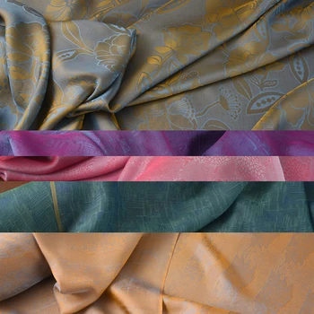 

140CM Wide Gorgeous Jacquard Thin Silk Fabric for Dress Cheongsam Celine H588