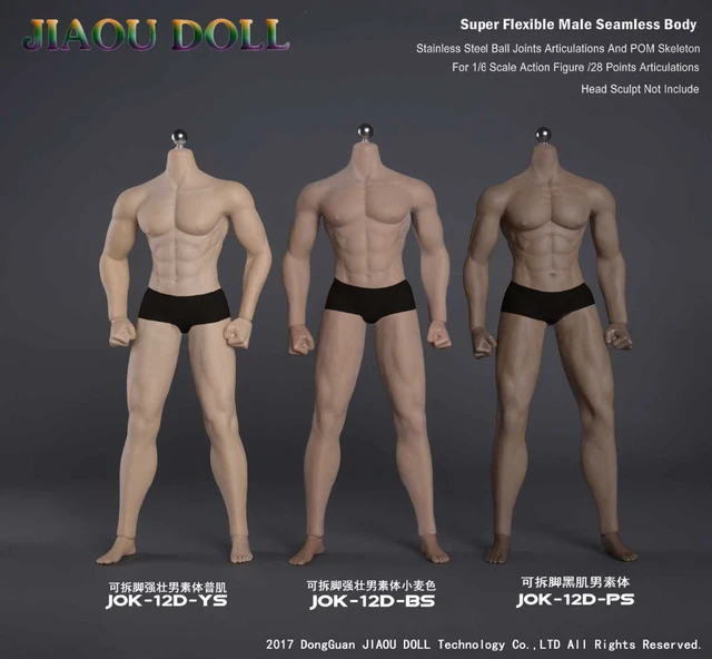 JIAOU DOLL 1/6 Scale Super Flexible Seamless Muscular Male Body