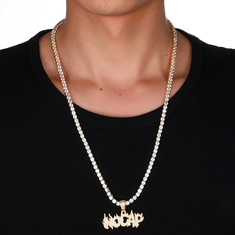 US7 Bling Iced Out No cap кулон и ожерелья микро проложили CZ Ожерелье для мужчин хип хоп ювелирные изделия
