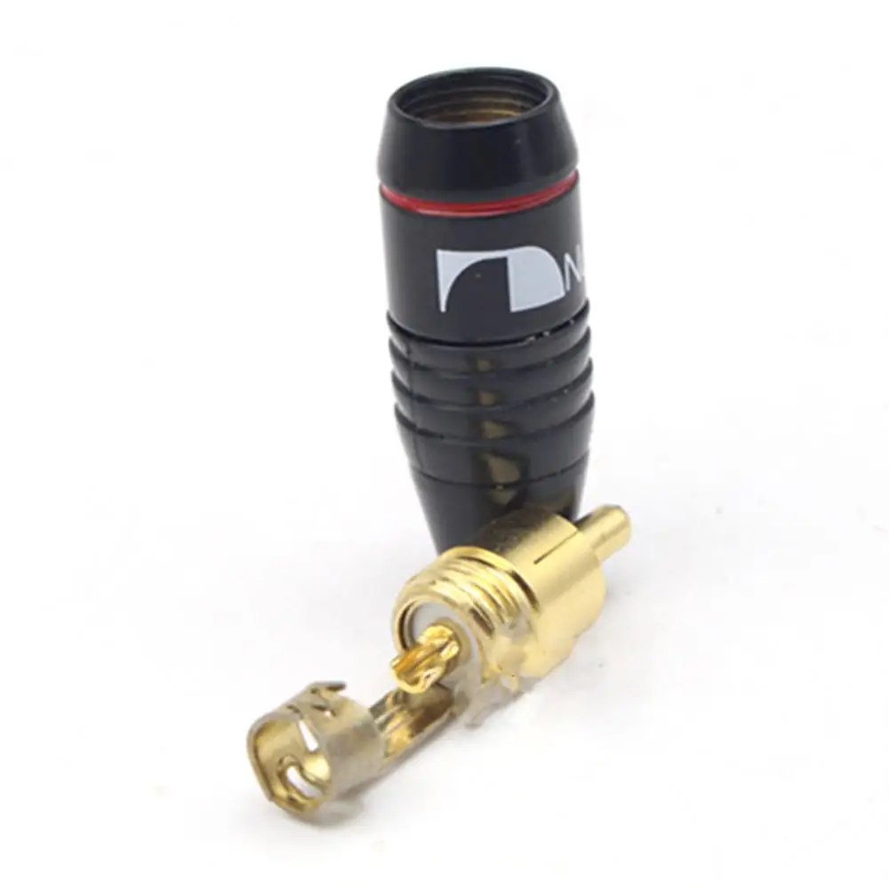 Colleimage Hifi латунь Nakamichi RCA штекер Jack аудио кабель припоя Позолоченный разъем Черный для 6 мм кабель