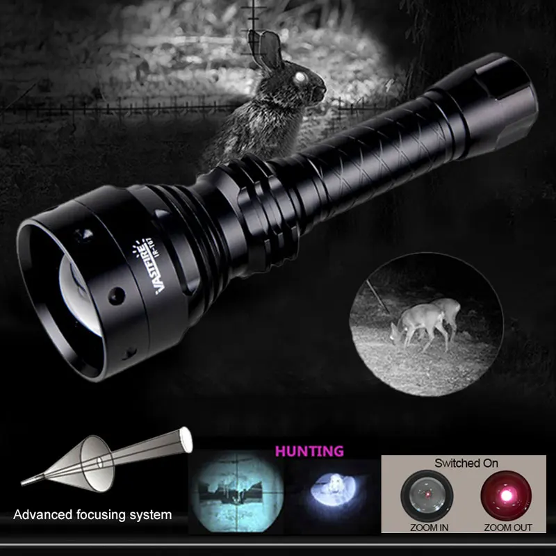 Zoomable Infrared Hunting Light 70mm Lens IR Long Range Night Vision