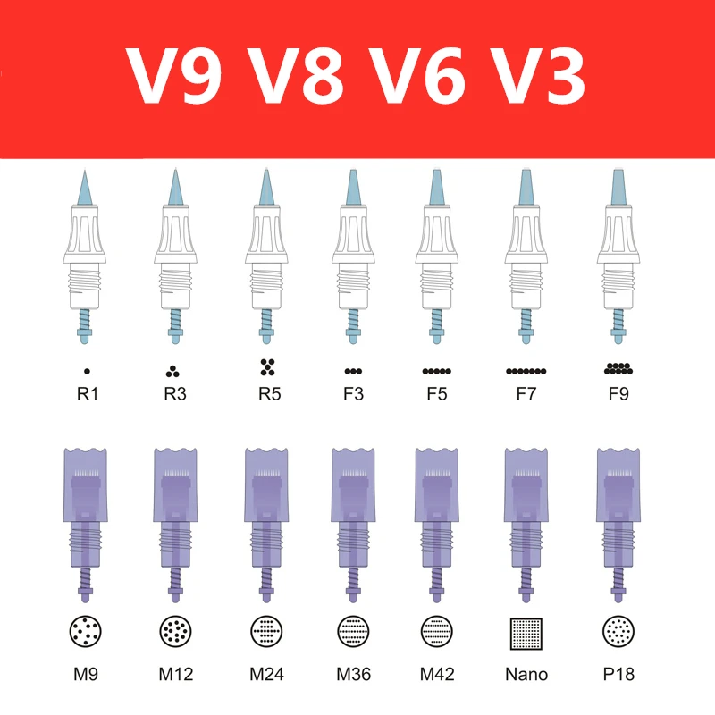10 шт./лот Artmex V8 V6 V3 иглы M9 M12 M24 M36 M42 нано картриджи MTS PMU Перманентный макияж