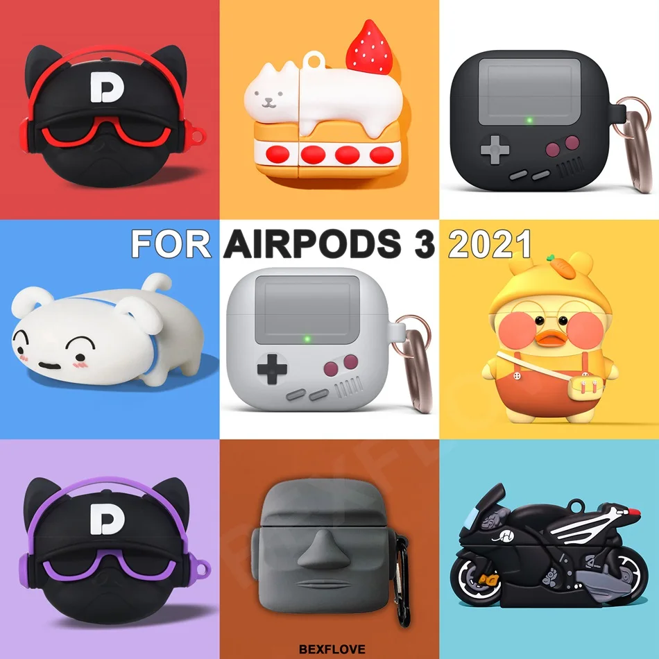 3D чехол для наушников Airpods 3 силиконовый милых собак телефона Apple Air Pods Pro 2 с