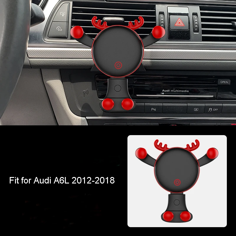 Автомобильный держатель для телефона Air Vent крепление подставка для Audi A6L 2012- гравитационный автоматический анти-встряхивание смартфон Поддержка - Цвет: Deer-A6L 12-18