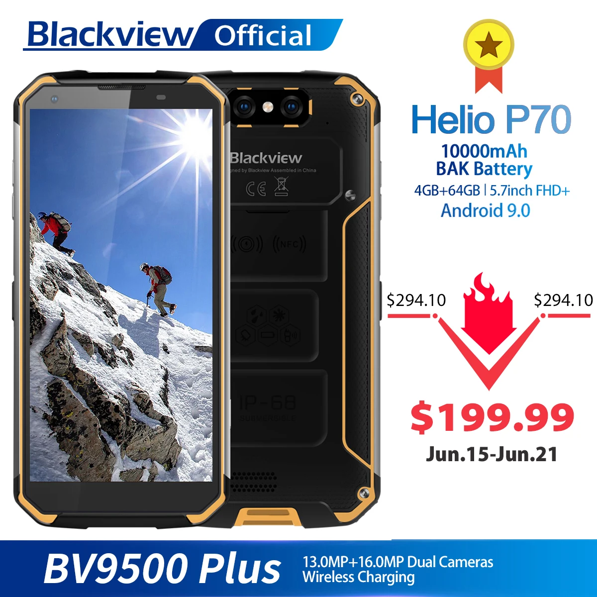Blackview BV9500 Plus Helio P70 Octa Core Smartphone 10000mAh IP68 Waterproof 5.7inch FHD 4GB + 64GB Android 9.0 Mobile phone|Cellphones| - AliExpress