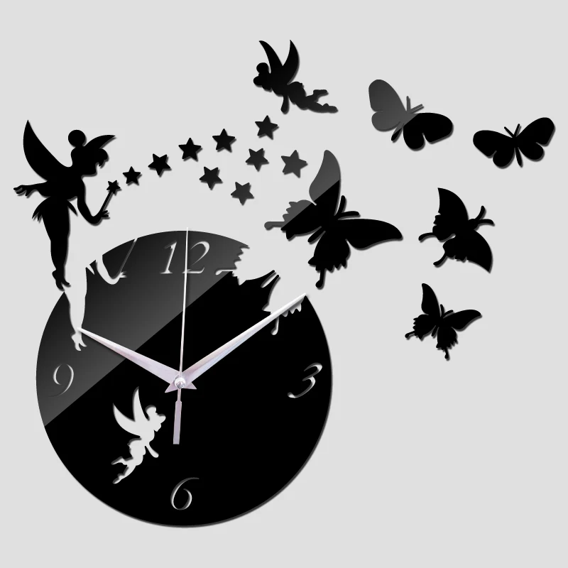 New Wall Stickers Home Decor Poster Diy Europe Acrylic Large 3d Sticker Still Life Clock Horse Butterfly | Дом и сад