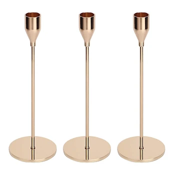 

Candle Holder, Set Of 3 Candle Holders Candlestick Holder Metal Taper Candle Holder, Decorative Candle Stand for Table