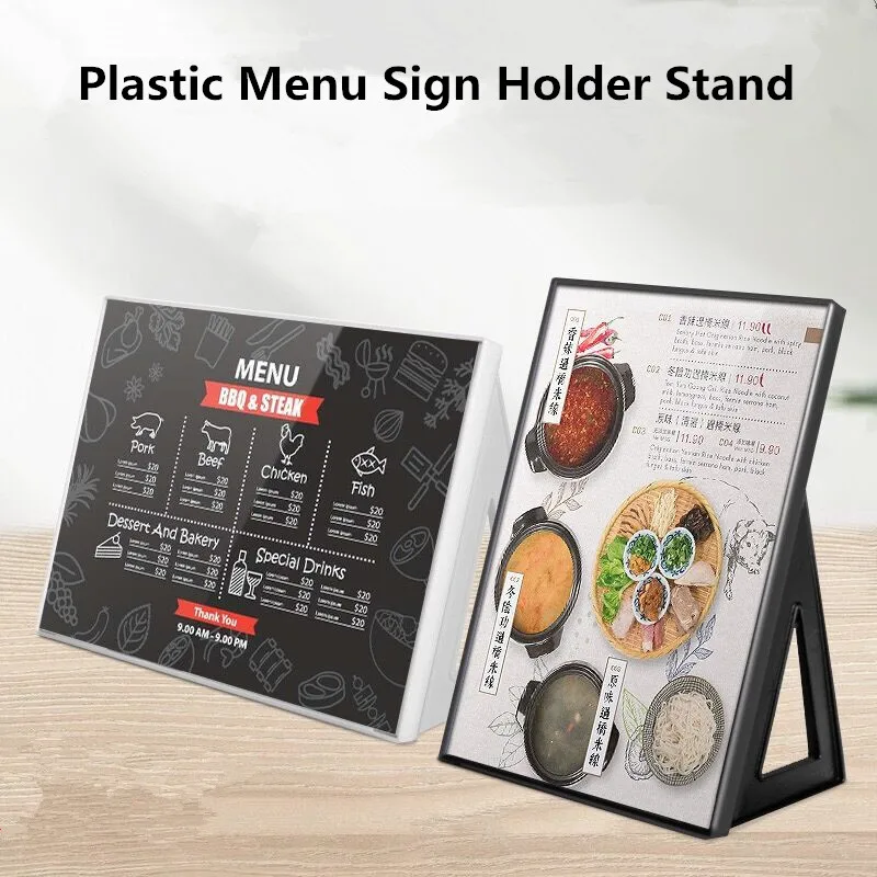 A4 Three Use Ways Plastic Picture Photo Poster Display Frame Menu Paper Letters Documents Sign Holder Stand Case three side rotating plastic sign holder stand picture photo ad display frame tabletop menu holder display stand