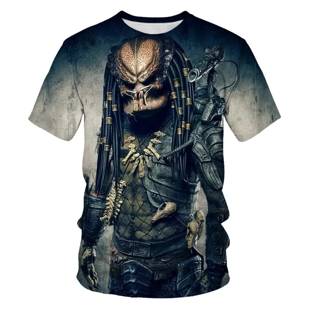 2022 New Mens Shirt Horror Movie Predator, Printed T-shirt Predator