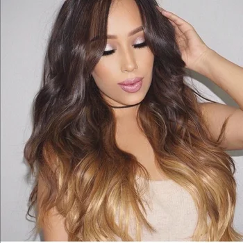 

13x6 Human Hair Lace Front Wigs Sunwell 150% Density Brazilian Human Hair Wigs for Women Body Wave #1B/4/27 Ombre Color 3 Tone