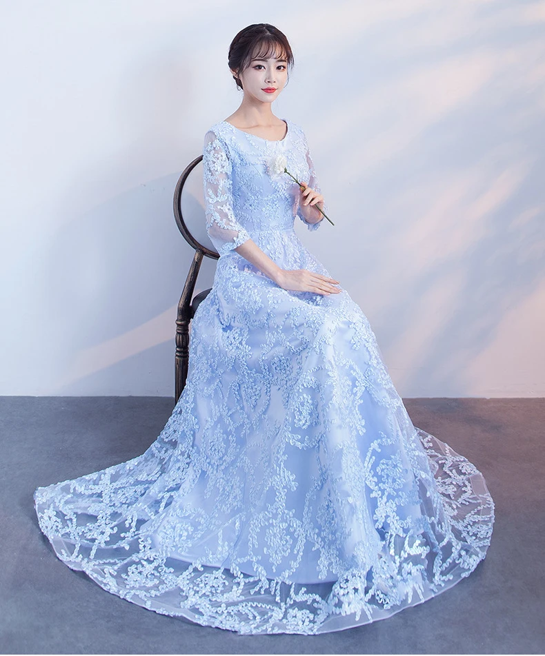 Светильник синего цвета со стразами Длинные вечерние платья Cheongsam элегантное платье Ципао в китайском стиле с круглым вырезом, короткими рукавами и Сетчатое платье Vestido XS-XXL