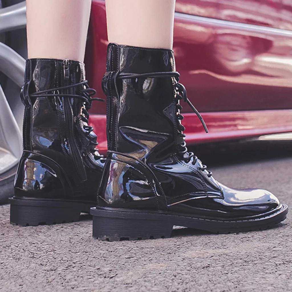 Wimen/Женская обувь; botines mujer; коллекция года; модные женские ботинки для отдыха на шнуровке, на молнии, не сужающемся книзу квадратном каблуке; короткие ботинки; женские ботинки; autu