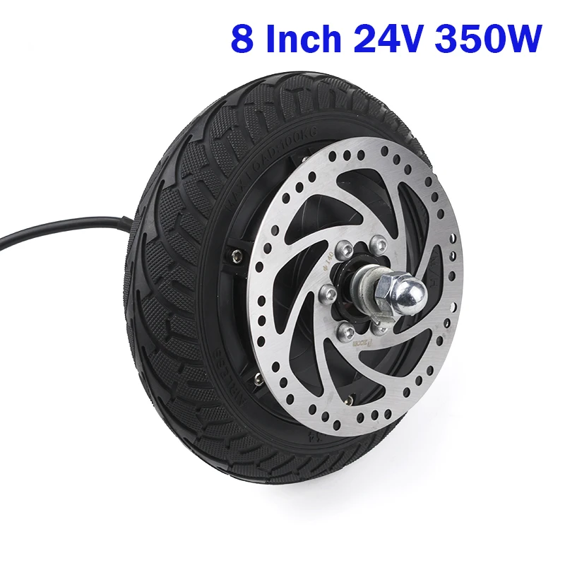 24V 350W 8 дюймов мотор для центрального движения моторный самокат дисковый тормоз безщеточный мотор для центрального движения колеса 24 V/36 V/48 V 350 W/500 W - Цвет: 24V 350W