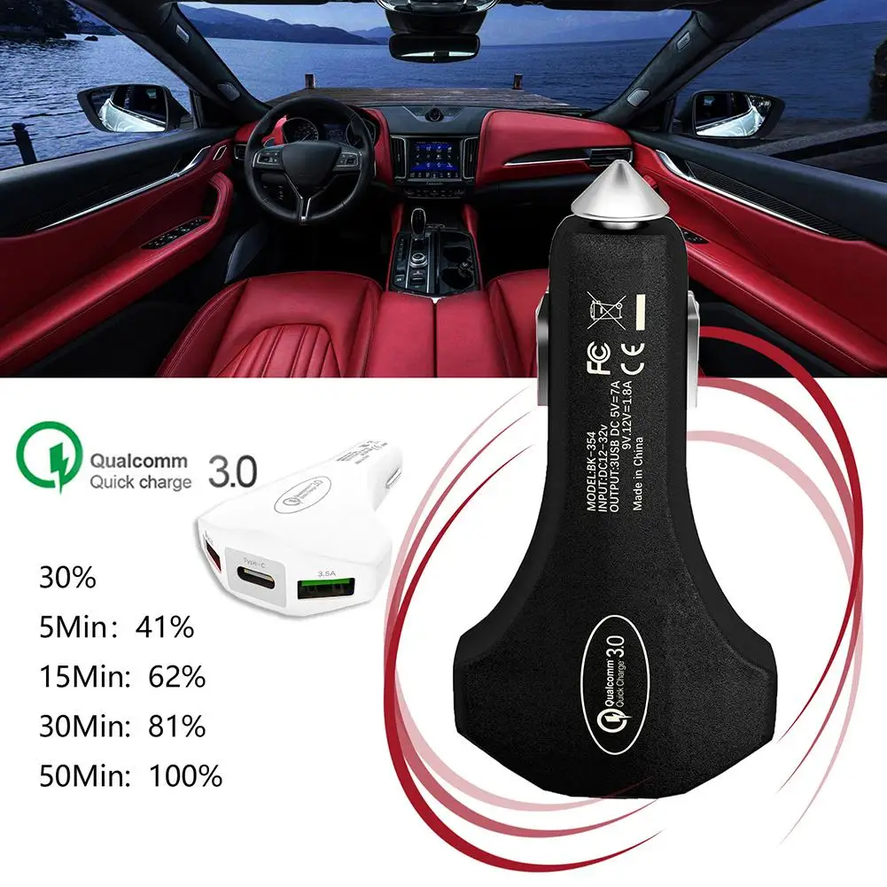 QC3.0 Быстрая зарядка type-c автомобильное зарядное устройство двойной Usb Автомобильное зарядное устройство 35 Вт автомобильное зарядное устройство для смартфона
