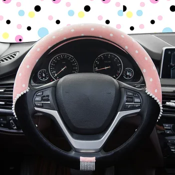 

Car Steering Wheel Cover Cute Design Winter Warm Faux Fur Auto Soft Handlebar on the Steering-Wheel Universal 37/38cm Car Stylin