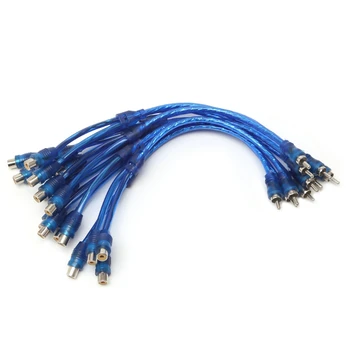 

New Car MP3 Audio RCA 1 Male to 2 Female Y Splitter Cable Adapter Cord