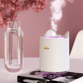 

Cute Pet 320ML Ultrasonic Air Humidifier Aroma Essential Oil Diffuser for Home Car USB Fogger Mist Maker with LED Night Lamp Whi