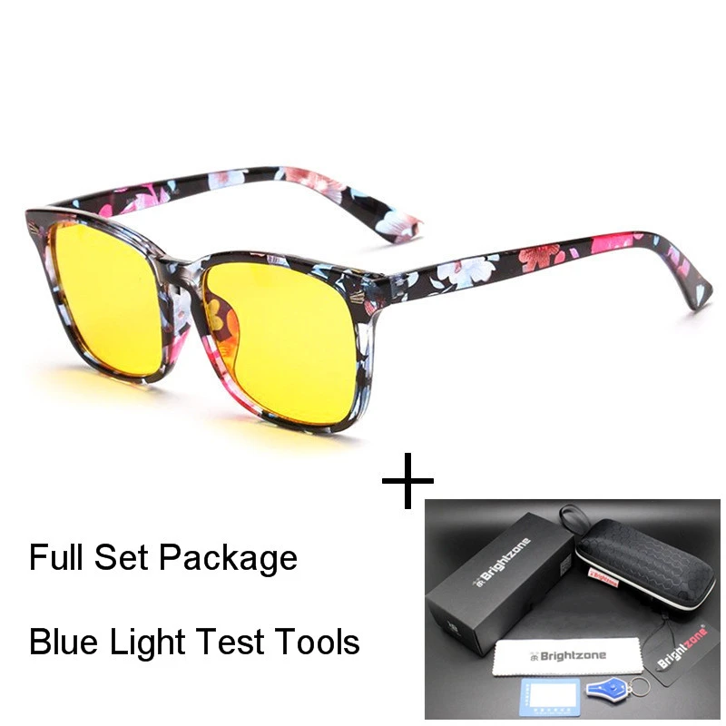 Floral Y Fullset Антибликовыми свойствами светильник Блокировка UV400 с защитой от радиации игровой защита для мобильного телефона, очков компьютерные очки геймера очки для MenWomen - Цвет оправы: Floral Y Fullset