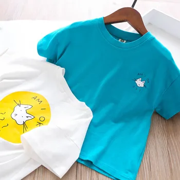 

2020 Summer Girl's Alphabet Animal Head T-shirt Children's Clothing Wholesale