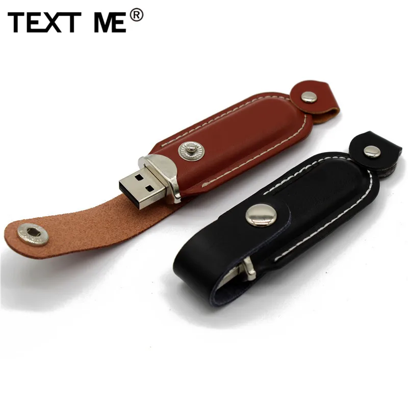 Usb флеш накопитель TEXT ME в кожаном корпусе 2 цвета usb 0 4 ГБ 8 16 32 64 ГБ|USB