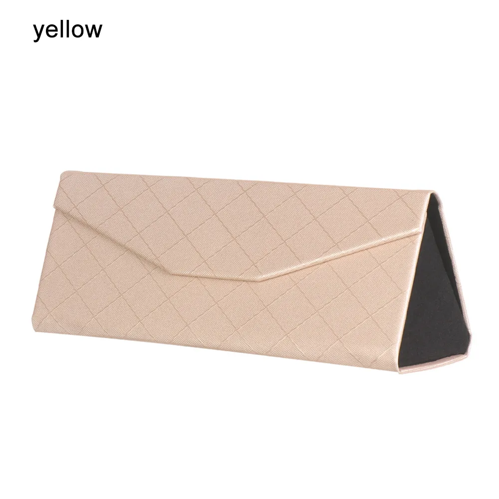 yellow 1 шт. портативный треугольные солнечные очки коробка складной PU водонепроницаемый Сильный Магнит Чехол для очков жесткий защитный Органайзер - Цвет: yellow