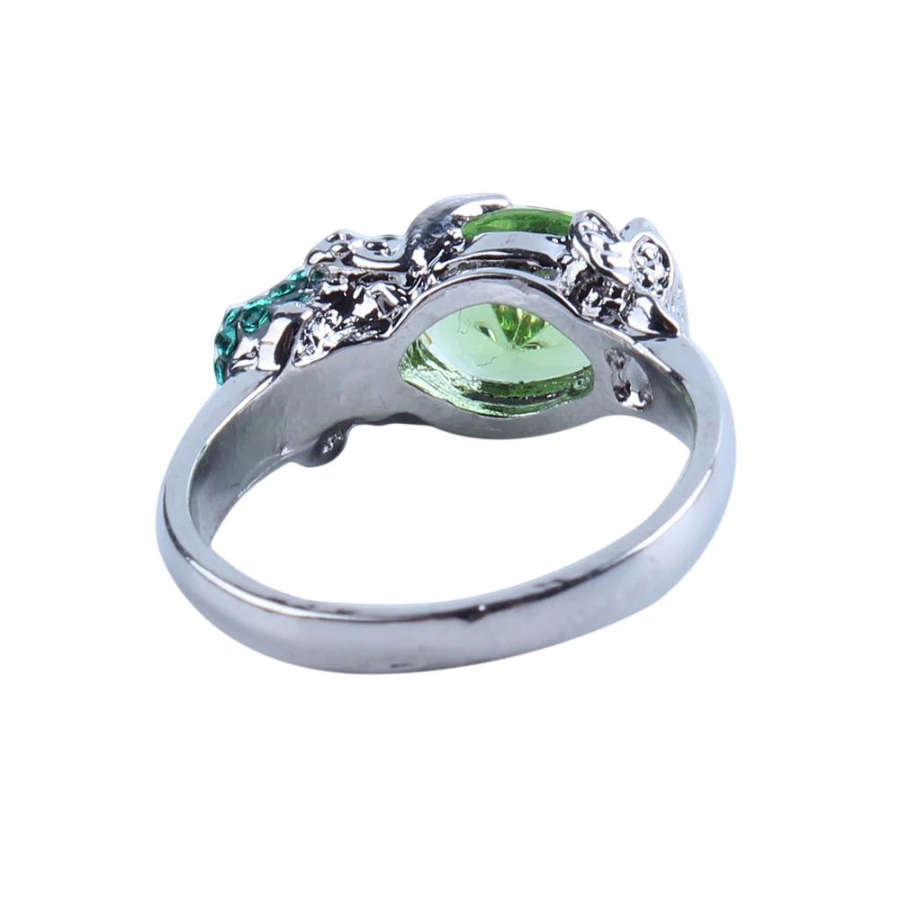 Milangirl Cute Frog Shape Finger Ring Vintage Green Cubic Zirconia Frog Hold Crystal Rings for Women Boho Animal Engagement Ring - Image 3