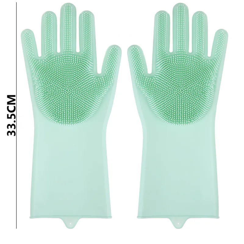 1 Pair Of Kitchen Cleaning Magic Silicone Gloves Household Multifunctional Hand Scrubbing Tool 2PC