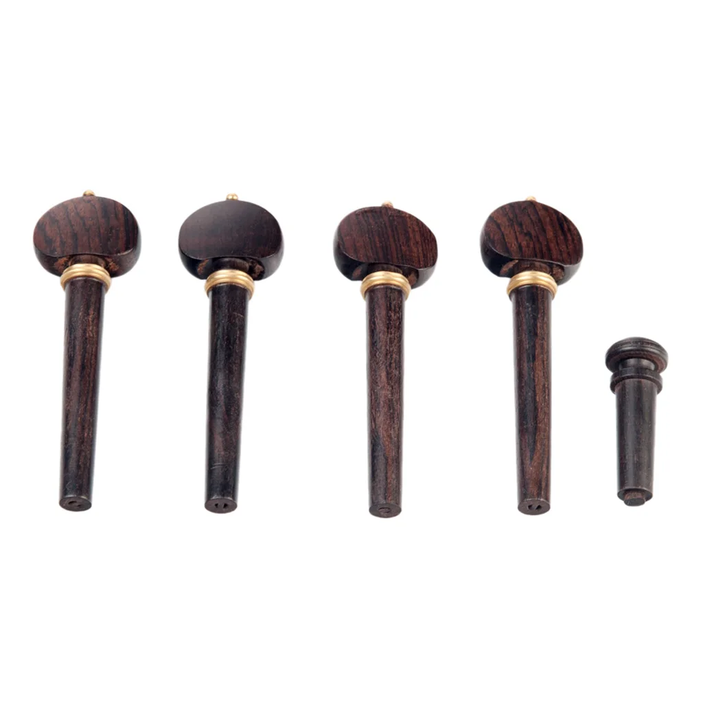 Novelty 4/4 Scale Violin Fiddle Tuning Pegs+Endpin DIY String Instrument Accessory