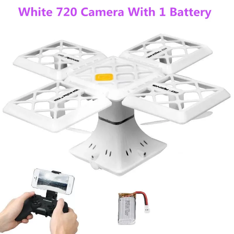 White 720P 1battery Мини-Дрон HD воздушный Квадрокоптер для фотографий датчик силы тяжести Голосовое управление один ключ обратный трек летный вертолет Дрон игрушка Дрон - Цвет: White 720P 1battery