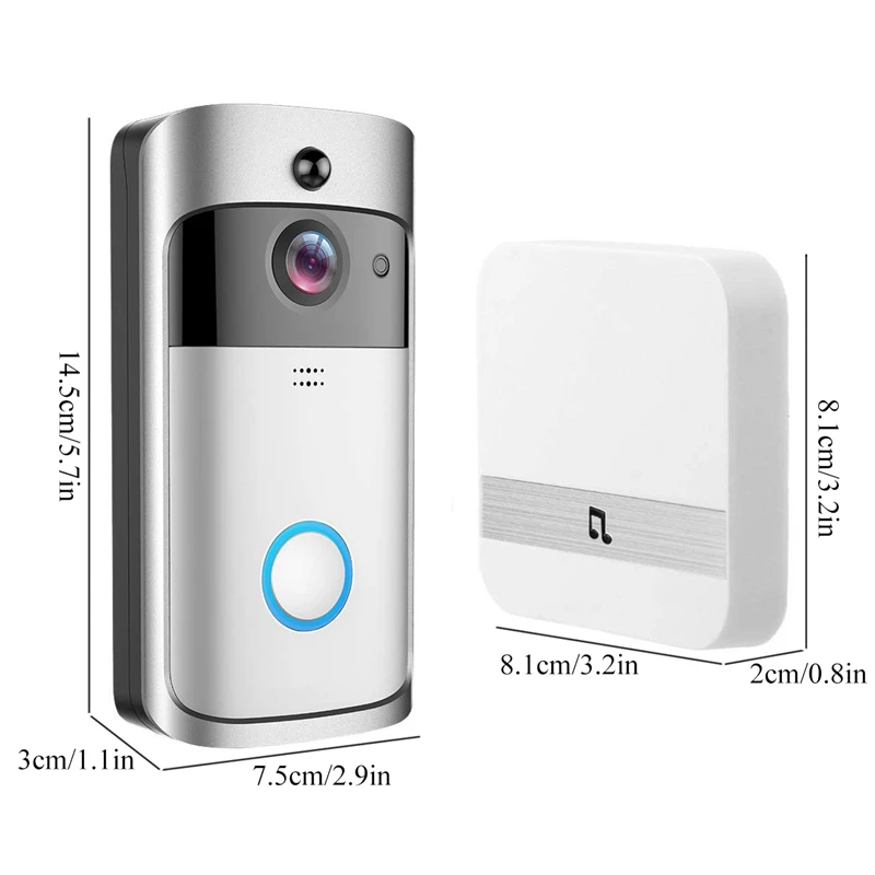 Smart Video Phone Door Visual Recording Smart Wireless WiFi Security DoorBell Night Vision PIR Detection APP Control Doorbell