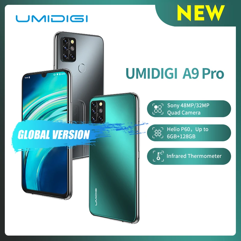 Umidigi-teléfono inteligente A9 Pro, versión Global, 6GB RAM, ROM 128GB, Helio P60, cámara cuádruple de 48.0mp, cámara Selfie de 24,0mp, Octa Core, pantalla FHD de 6,3 pulgadas, preventa