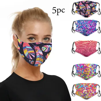 

5pc Mouth Masks for Dust Protection Running Face Mask Outdoor Running Face Cover Comfortable Washable Earloop Mouth Mask