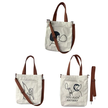 

Fashion Women's Canvas Tote Bag Cartoon Large Capacity School Eco Bag