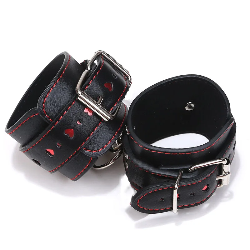 Hearts Handcuffs Ankle Restraints Cosplay Strict Bondage Play Punk BDSM Adult Games Sex Flirt Toys