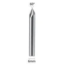 6mm 60 Degree 3 Flute Carbide Chamfer Milling Cutter Aluminium Copper Router Bit V slot End Mill 0-55 HRC