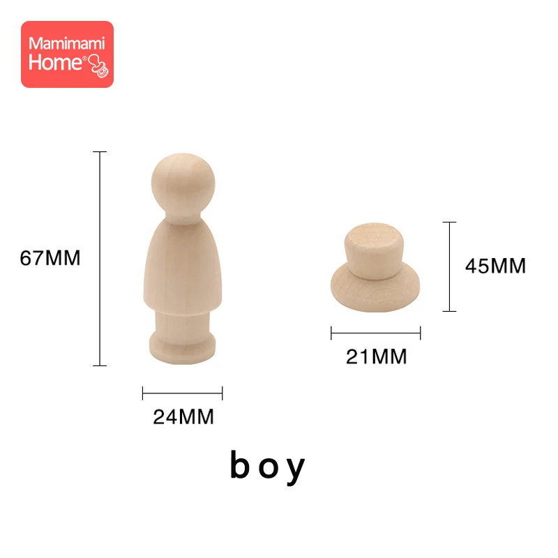 Boy hat doll 5 шт. деревянный колышек кукла с шляпой ручной работы деревянный пустой грызун детский Прорезыватель незавершенный Декор кукла детские товары Рождественский подарок игрушка - Цвет: Boy hat doll