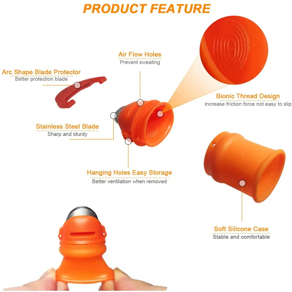 Silicone Thumb Cutter Finger Guards Cut-resistant Finger Sleeve Bean Picker Picking Tool Kitchen Gadget Fruit & Vegetable Tools