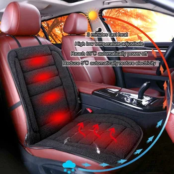 

12V Car Electric Heated Front Seat Cushion Cover Winter Fast Heating Lamb Cashmere Seat Pad Comfort Thermal Interior Accessories
