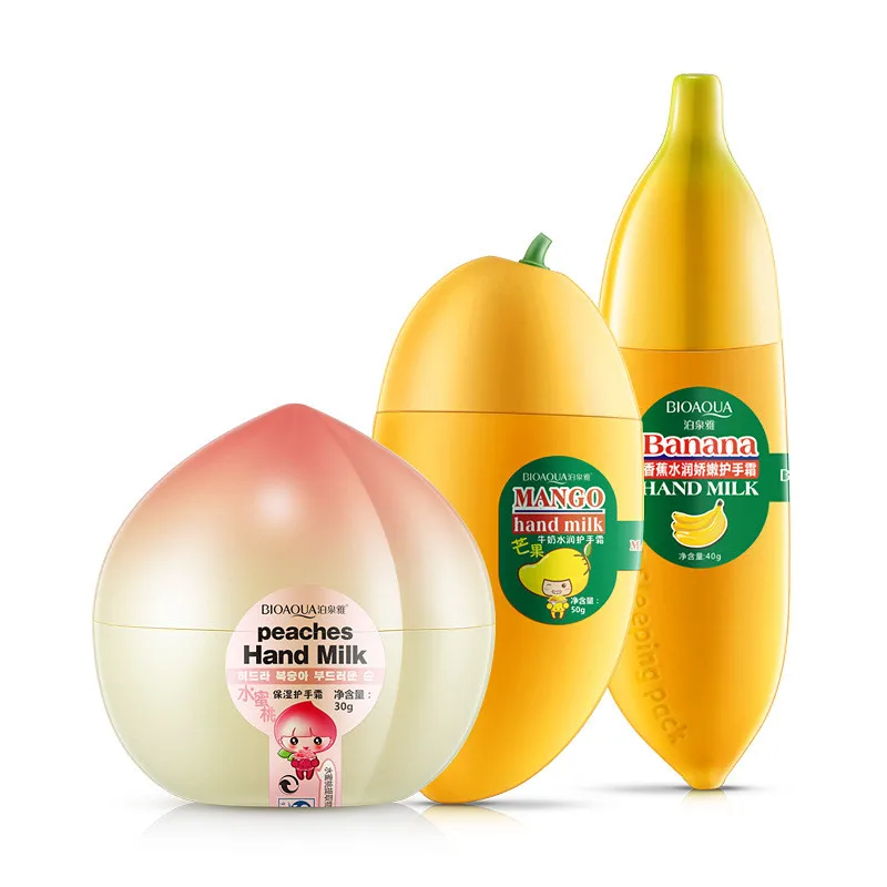 BIOAQUA Peaches/Banana/Mango Hand Moisturizing Hand Cream Moisture Nourishing Anti Chapping Oil Control Hand Care