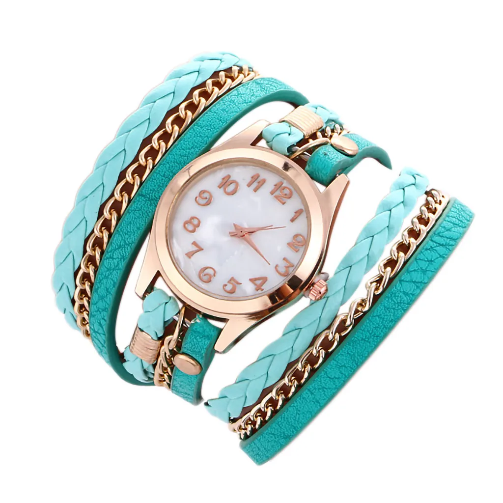 OTOKY женские часы-браслет Relojes Mujer винтажный плетеный узор обертывание кварцевые искусственная кожа наручный женские часы 19August05