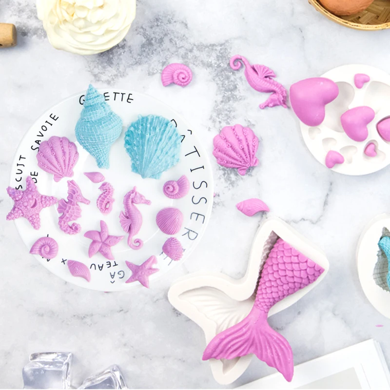 Морская жизнь силиконовые формы шоколада выпечки для сахара чайник раковины