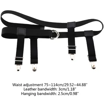 

Unisex Elastic Waist Belt with Garter Suspender Clip Stocking Pants Holder Strap