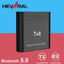 HEVARAL 2 в 1 беспроводной аудио приемник Bluetooth 5,0 передатчик для ТВ для компьютера с 3,5 AUX Jack стерео музыка ТВ адаптер
